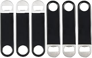 Tstorage Black Coated Stainless Steel Bartender Beer Bottle Openers, 6 Packs