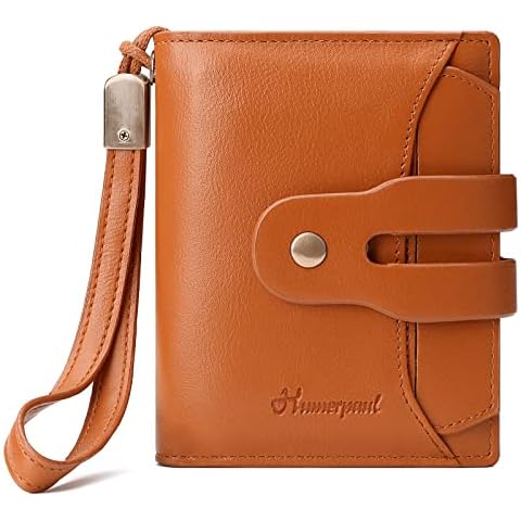HUMERPAUL Small Womens Wallet Genuine Leather Bifold Compact RFID Blocking Women Purse with Credit Card Case and Zipper Pocket, Brown Cover