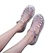 Imagen de Sandalias de verano para mujer sandalias de gelatina para mujer de plástico transparente zapatos de verano color sólido zapatos de plástico y cristal para la playa al aire libre