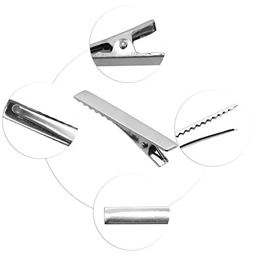 Pinzas de metal plateado para cabello 100 piezas miniatura 4