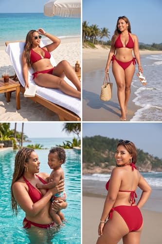 Image of Tempt Me Women Plus Size Sexy Bikini Set Two Piece Tie Side Swimsuit