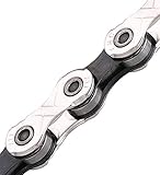 cadena kmc x11sl 11 vel. superlight dlc 116l Color plateado y negro. KMC x 116L, NP/BK X11 Níquel PLATED-116L, Plata