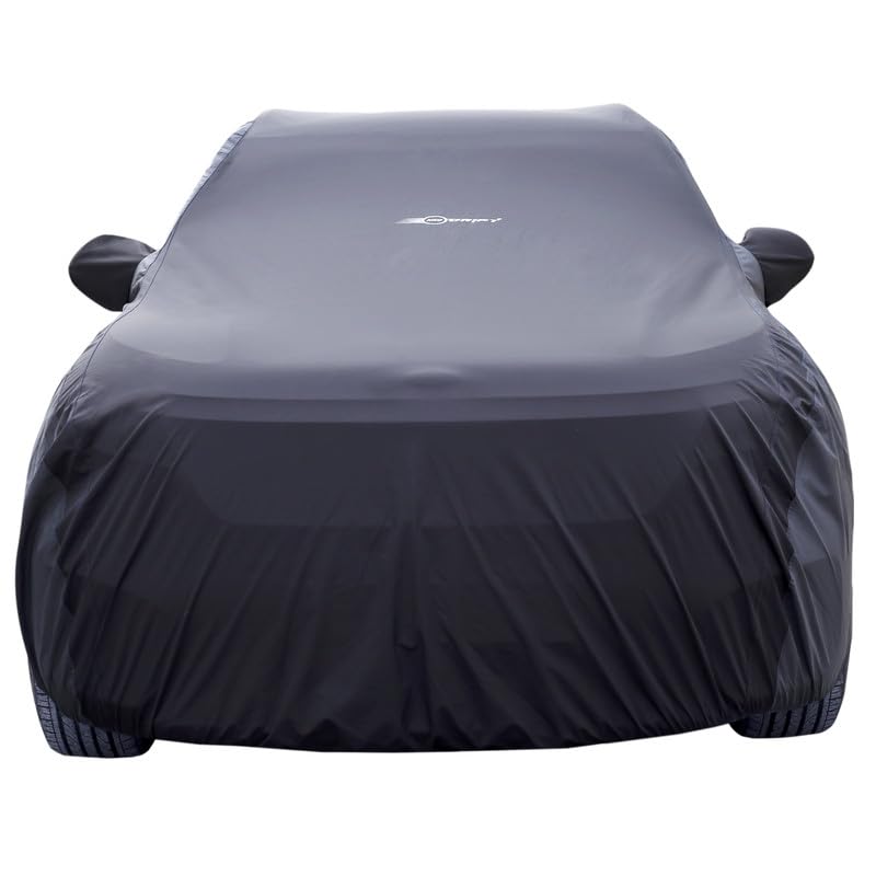 Image of NEODRIFT 'SuperTech' All Weather Protection Car Cover for Maruti Suzuki Vitara Brezza /Brezza 2022 - Dust, Waterproof, Triple Stitched Elastic Grip with Mirror and Antenna Pocket - Black-D.Gray