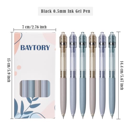 BAYTORY 6 bolígrafos retráctiles de tinta negra 0.5 mm miniatura 2