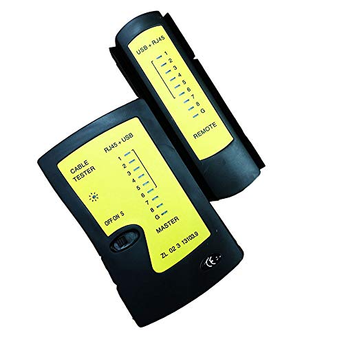 RuleaxAsi Testador de cabo de rede USB RJ45 profissional testador de rede LAN detector e rastreador