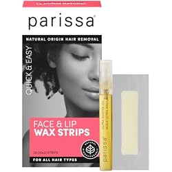 Parissa Face & Lip Wax Strips — Facial Hair Removal for Upper Lip, Chin & Jawline | Gentle for Sensitive Skin | Ready-to-Use, No Heat | 20 Strips (10 x 2)