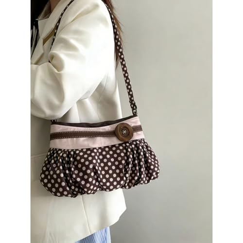 Bolso Tote con Lunares para Mujer Brown Polka Dot miniatura 2