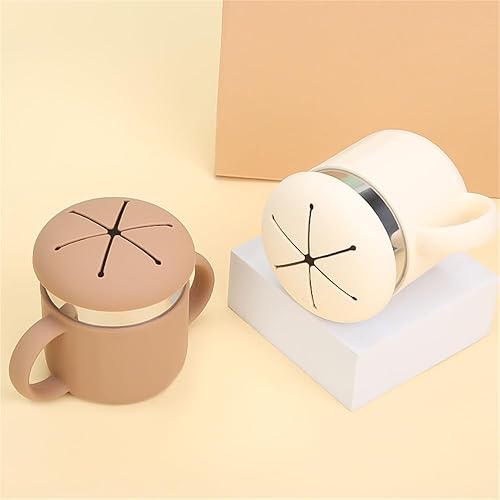 Miniatura 8 de Vasos de acero inoxidable para niños pequeños, 7.4 onzas a prueba de derrames, almacenamiento de alimentos para bebés, 3 en 1, taza de aperitivos y