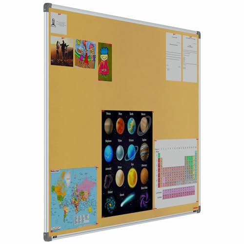 Image of Scholar Art Metis 4x6 Feet Bulletin Board for Office, Home & School | Vibrant & Versatile Crape Cloth + High Density Soft Board for Pinning Photos, Sticky Notes & Reminders (Yellow)