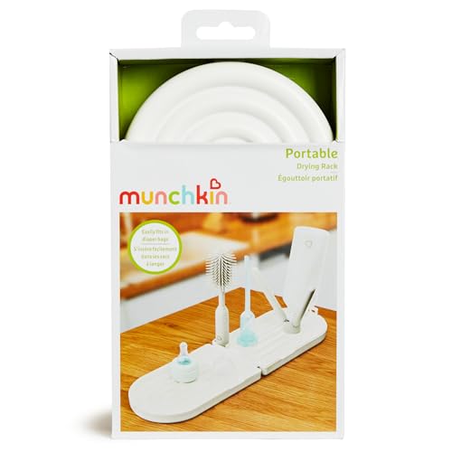 Munchkin® Travel Baby Bottle Drying Rack with Silicone Bottle Brush - Compact and Foldable, Fits Easily in Diaper Bags for On-the-Go Use - image 7