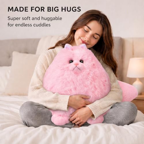 Image of Winsterch Giant Pink Cat Stuffed Animal, 20-Inch Large Stuffed Cat Plush