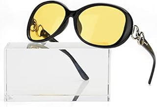 FIMILU Women Oversized Night-Driving Glasses Anti-Glare Polarized Night-Vision Glasses for Driving/Fog/Rainy