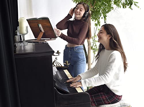 Angelycia Wooden Book Stand For Reading, Handmade, Foldable Recipe Cookbook Tablet Pc Holder Adjustable Height Resting Reader Display, Textbook Magazine Music Book Stand (Walnut) #TOP6