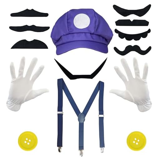 DTAOZFA 13 accesorios de disfraz de Super Brothers, disfraz de Super Bros para cosplay, disfraz de carnaval para adultos, gorro