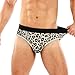 EtherSpher Fashion Leopard Off White Brown Man's Sport Panties One-piecing Hip Design Panties Comfort Color, Fashion Leopard Off White Brown, Medium