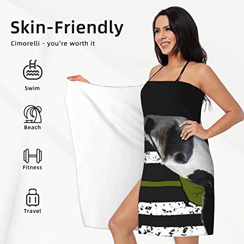 Skt T1 Microfiber American Flag Cow Sunflower Beach Towels Yellow Floral And Cow On Black And White Usa Flag Bath Towel For Adults Kids, Quick Dry Sand Free Pool Towel Wrap, Oversized 31.5X51.2 #TOP3