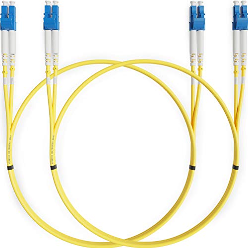 Image of BEYONDTECH 2m (6.56ft) LC to LC Fiber Patch Cable - (2 Pack) UPC Single-Mode Duplex Fiber Optic Cable - 9 /125m core, Compatible with OS1 & OS2 - LSZH PUREOptics Series