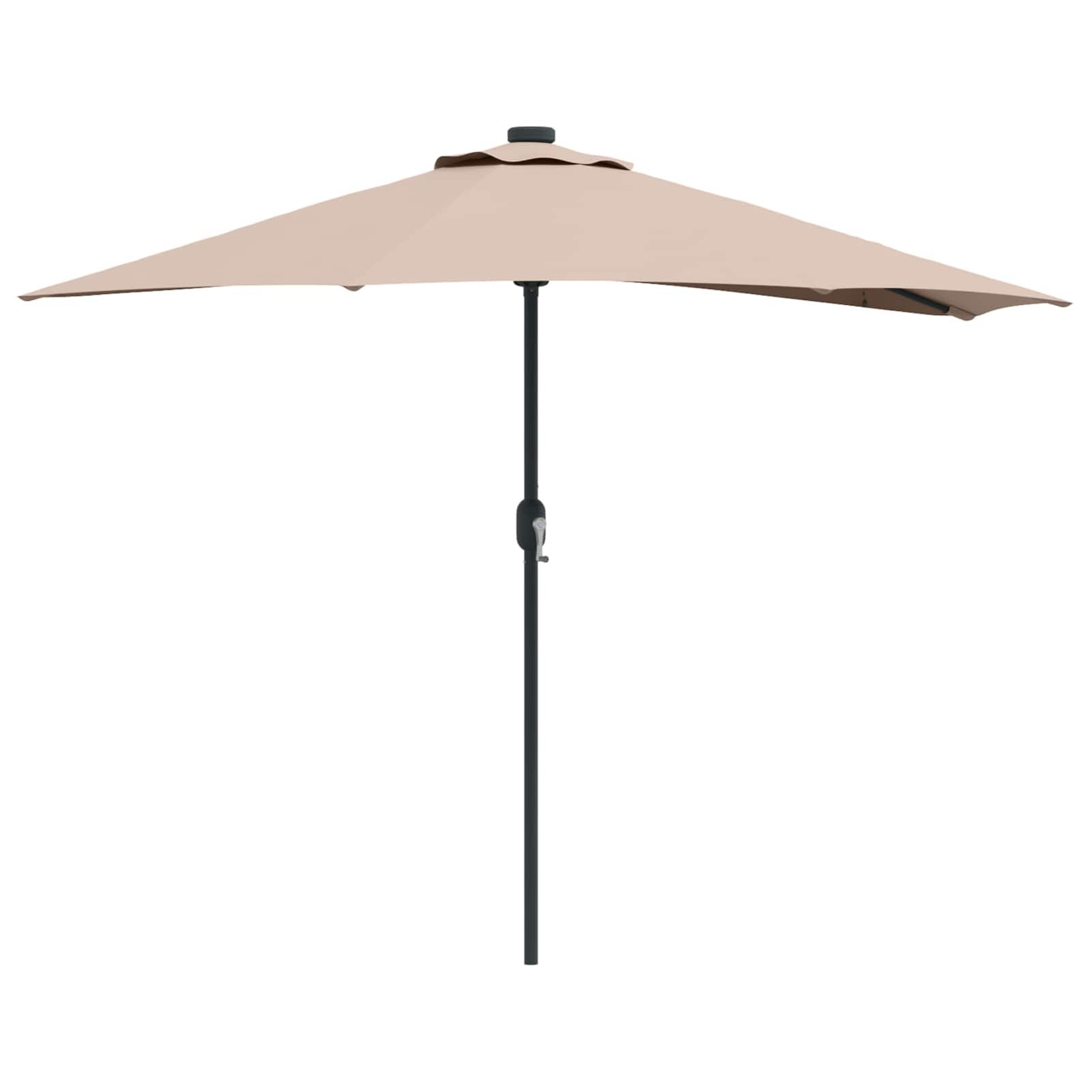 ATOMSTACK MAKER Ombrellone da giardino, 294 x 150 x 224 cm, pieghevole e regolabile, in poliestere resistente ai raggi UV, illuminazione a energia solare, manovella manuale, per terrazza e giardino