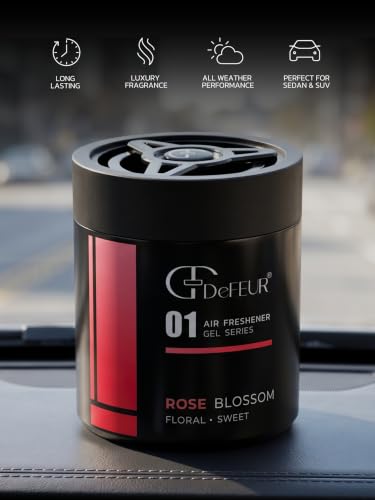 Image of Car Perfume Luxury Long Lasting - Defeur Rose Blossom Gel Car Freshener for Dashboard | Premium Floral Car Air Freshener | Car Perfume Diffuser | Car Accessories 2025 | Odor Eliminator