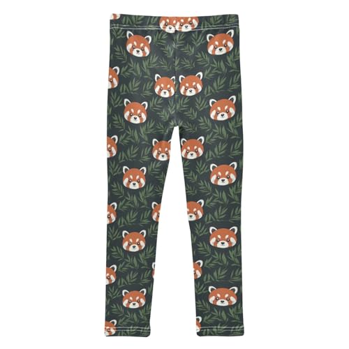 Girls Leggings Soft Toddler Ankle Length Bottoms Red Panda Kids Dance Yoga Pants 4-10 Years2