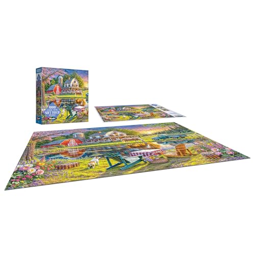 RoseArt Soft Touch Backyard Country Farm Scene 1000 Piece Jigsaw Puzzle for Adults - image 3