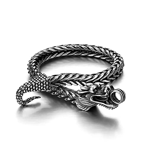 Pulsera de Plata 925 Hombre Cadena Dragón 5MM 8 Pulgadas miniatura 1