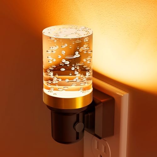 L LOHAS LED Night Light, Dimmable Night Lights Plug into Wall, Automatic Night Lights Plug in with Auto Light Sensor, 1800K Amber Warm Light 0-100LM Brightness LED Night Light for Hallway Bedroom