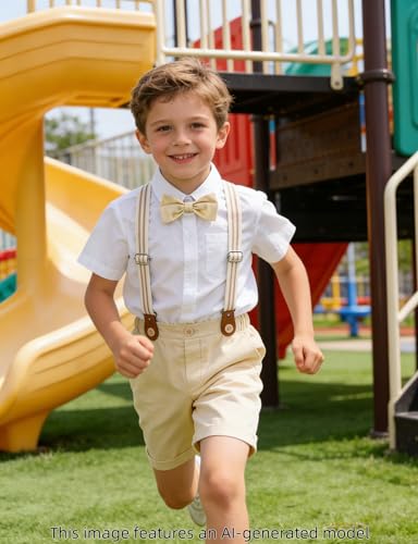 Image of A&J DESIGN Baby Boys Gentleman Suit, 2Pcs Outfit Shirt & Pants