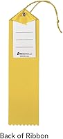 Vista 2 de RibbonsNow Cintas de premio excepcionales - 25 cintas amarillas con tarjeta y cuerda