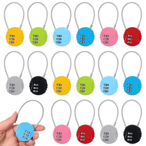16 Pack Combination Lock, 3 Digit Outdoor Waterproof...