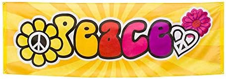 Boland 44503 – Peace Banner, Size 74 x 220 cm, Peace, Flower, Power of Flowers, Multi-Coloured Polyester, Banner, Decoration, Party Slogan Boland 44503 – Peace Banner, Size 74 x 220 cm, Peace, Flower, Power of Flowers, Multi-Coloured Polyester, Banner, Decoration, Party Slogan