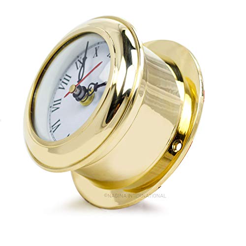 Mb Ship's Clock Solid Brass Nautical Ships Maritime Timekeeper #TOP1