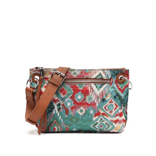 MISAKO Zaria bolso bandolera pequeño con estampado jacquard Mujer - Zaria Camel 18x21x9cm