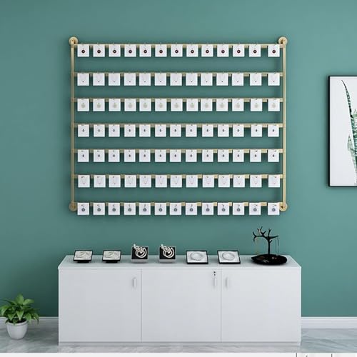 Wall Mounted Jewelry Organizer - Metal Display Rack with Hooks for Necklaces, Keyrings, Hats - Stylish Storage Shelf for Closet & Retail Use, Space-Saving Solution