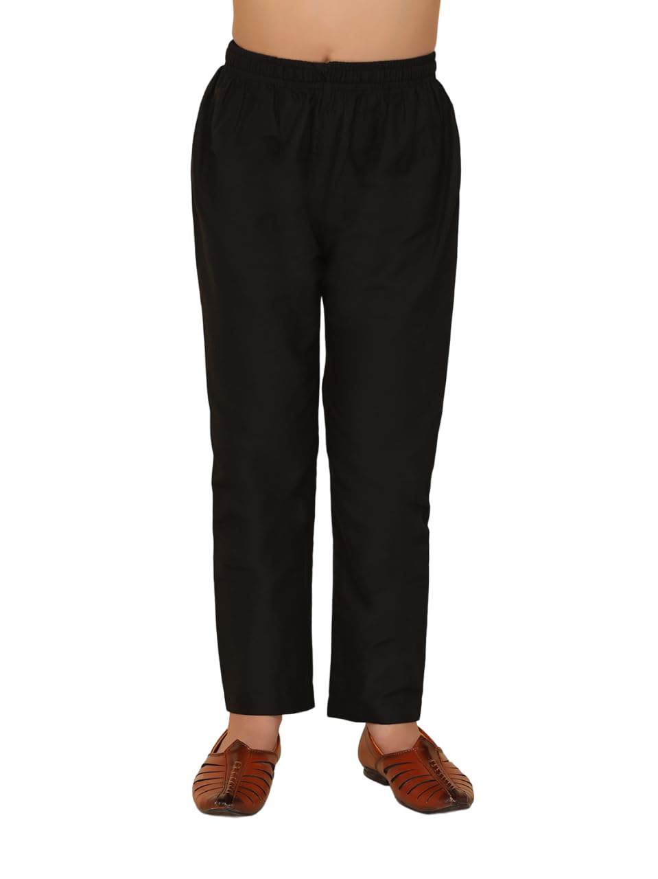 Kisah Kid's Ethnic Wear Solid Straight Fit Black Churidar (9-10Y)