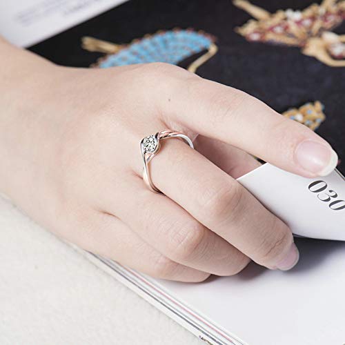 Anillo de Compromiso Mujer 18K Oro Blanco Diamante 0.3ct