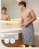 LAYNENBURG Męski kilt do sauny premium z zapięciem na guziki – 100% bawełna – Öko-Tex 100 – męski ręcznik do sauny – frotte, gumowy ściągacz do wellness, spa i sauny (M-XL jasnoszary)