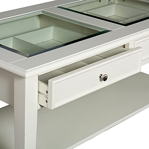 SEI Furniture - Panorama Glass Top Coffee Table - Transitional Design, Glass and Wood - Ideal for Living Room, Family Room (CK1130) by SEI Furniture - Image 7