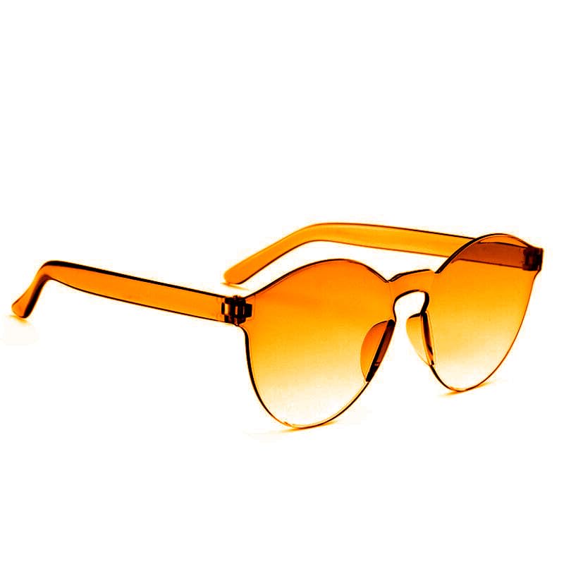 Image of Unisex Round Rimless One Piece Fashion Sunglasses