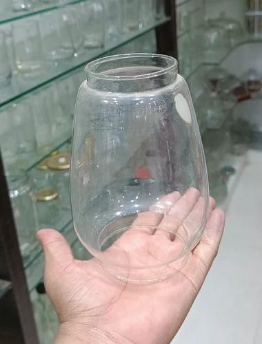 Image of AQB Glass Chimney For Hurricane Lantern, Bottom Diameter 6.5 Centimeter, Candle And Diya Covering Glass, Akhand Diya Flame Guard,Transparent