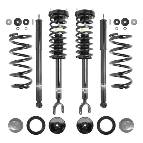 SUNCORE - Front & Rear Airmatic Suspension to Complete Struts with Coil Springs & Shocks Conversion Kit Replacement for 2003-2009 Mercedes-Benz E320 (W211)