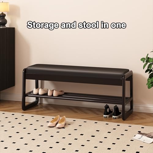 Meuble à chaussures pour entrée étroite : l'astuce rangement avec banc rembourré doux