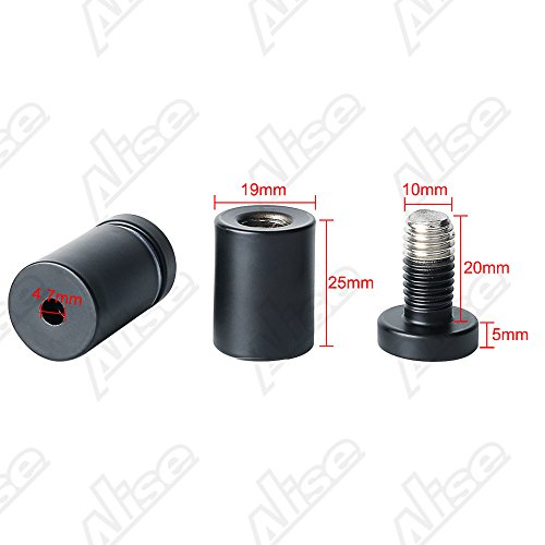 Alise 3/4" Dia X 1" Ln Store Sign Holders Screws Wall Mount Hardware Advertising Glass Standoff Nail,Qs519B-8P Stainless Steel Matte Black 8 Pcs #TOP1