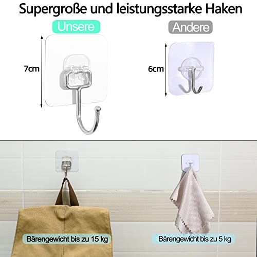 Klebehaken Charfia, 8 Stück, 15 kg Tragkraft, selbstklebend