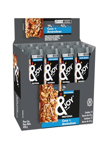 &Joy Barra De Proteína Enjoy Coco E Amêndoas 35 G 12 Unidades