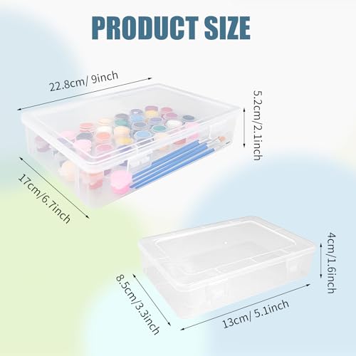 Image of 12 Pcs Plastic Storage Box with Lid Clear Multipurpose Craft Storage Case for Beads Ornaments Accessoriesr Plastic Containers Pencil Case(5'' x 3'' x 1.5'',7'' x 9'' x 2'')