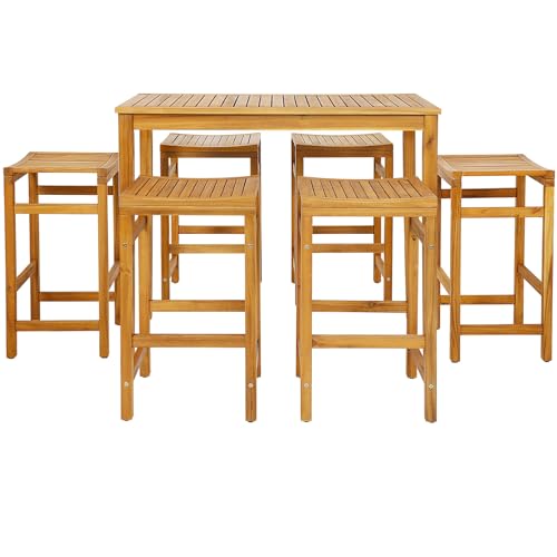 Tangkula 7 Piece Acacia