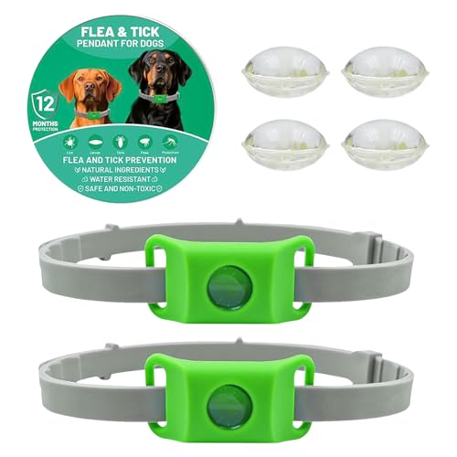 ZVD Collare Antiparassitario per Cani, Collare Naturale, Design Impermeabile, Protezione a Lunga Durata, Estremamente Elastico, Adatto a Ogni Cane, Protegge da Pulci e Zecche (2pcs)