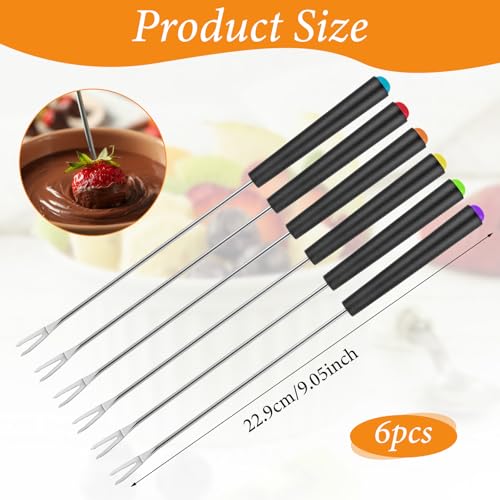 image for Fondue Sticks, Mabor 6Pcs Stainless Steel Fondue Forks Skewers Accesso