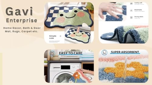 Image of Home Decor Multicolor Anti Skid Bath Mat for Bathroom, Anti Slip Bath mat, Non Slip Bath mat Door mat for Bathroom, Living Room Kitchen Bedroom (Flower Life Design)